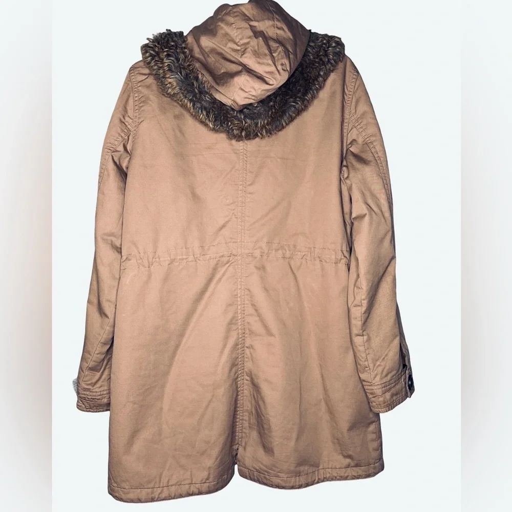 New York & Company Faux Fur Utility Jacket Medium